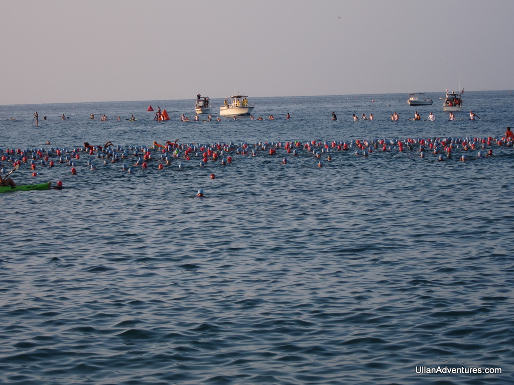 Age groupers starting the swim